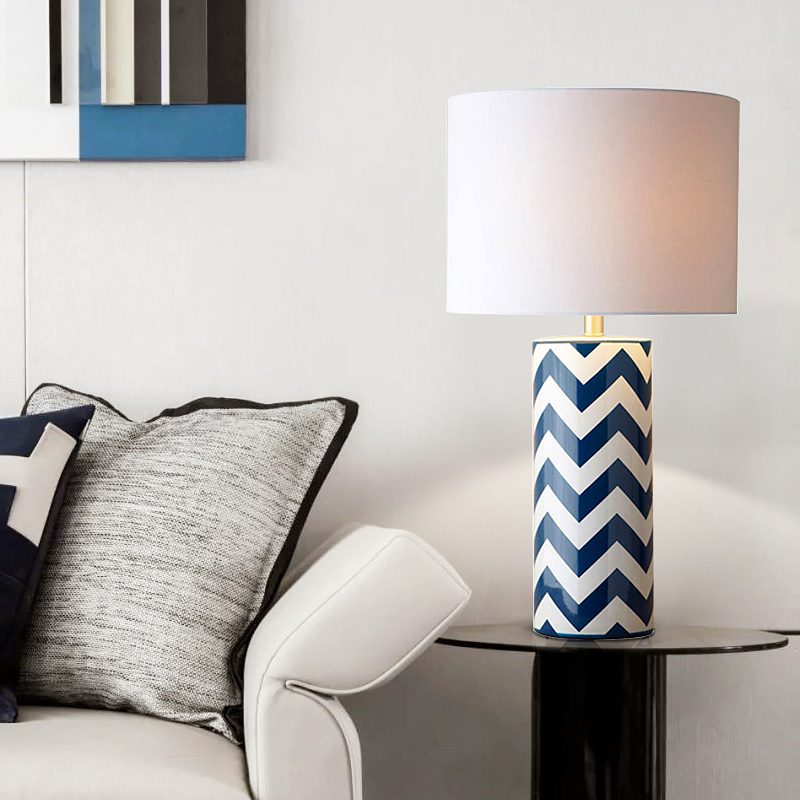 Striped Wave Ceramic Table Lamp