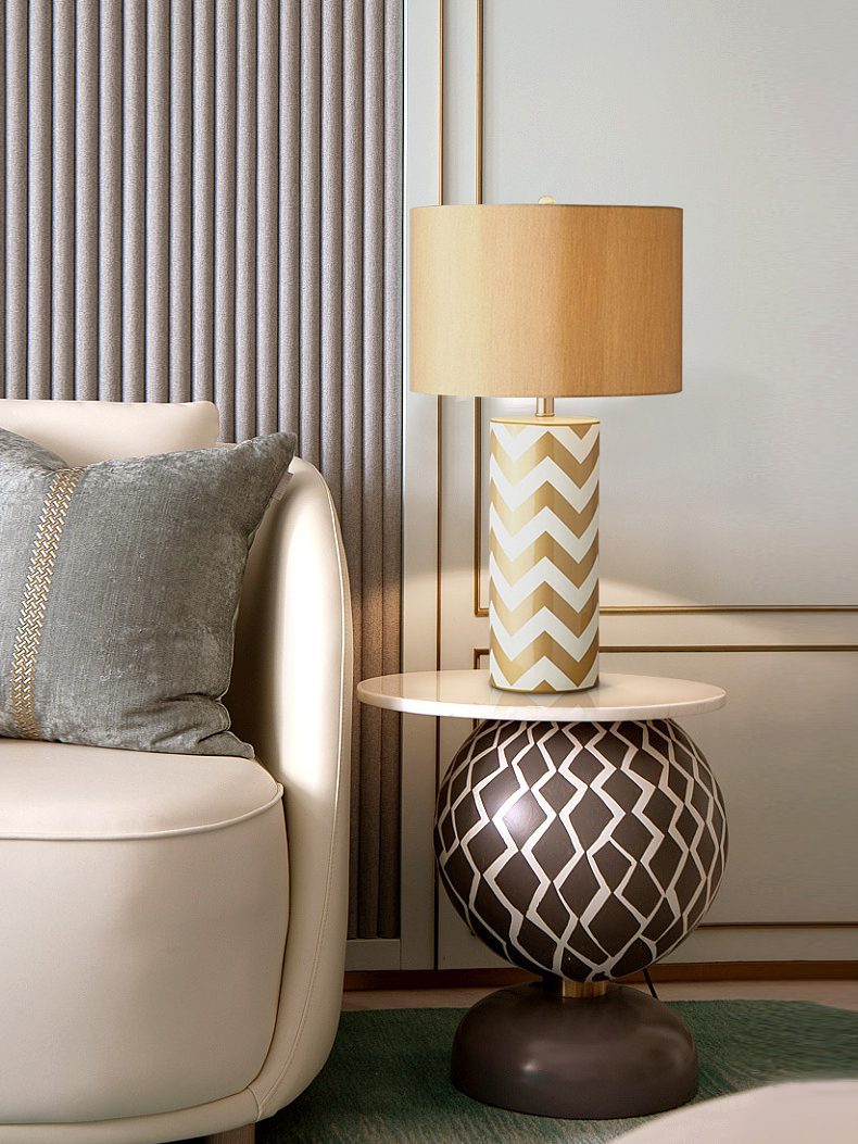 Striped Wave Ceramic Table Lamp
