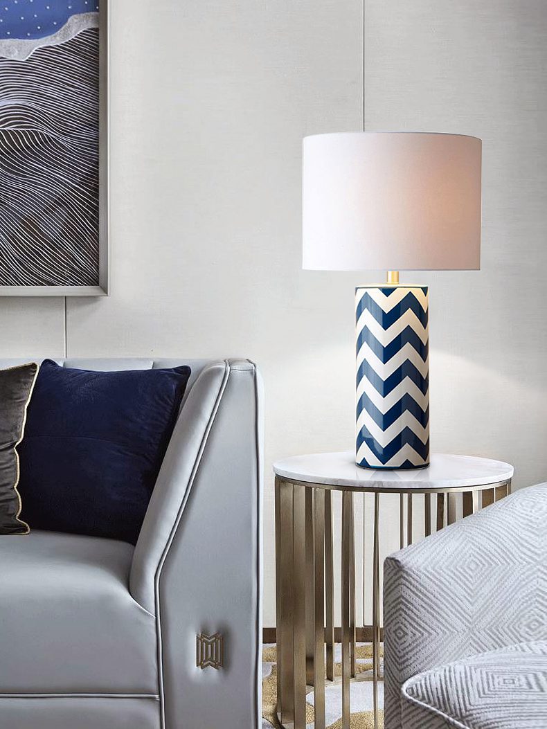 Striped Wave Ceramic Table Lamp