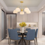 Striped Glass Bowl Chandelier