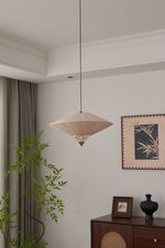 Suki Decorative Pendant Light – Pleated Fabric Shade with Crystal Diffuser