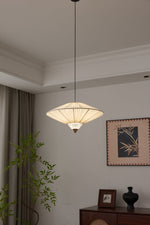 Suki Decorative Pendant Light – Pleated Fabric Shade with Crystal Diffuser
