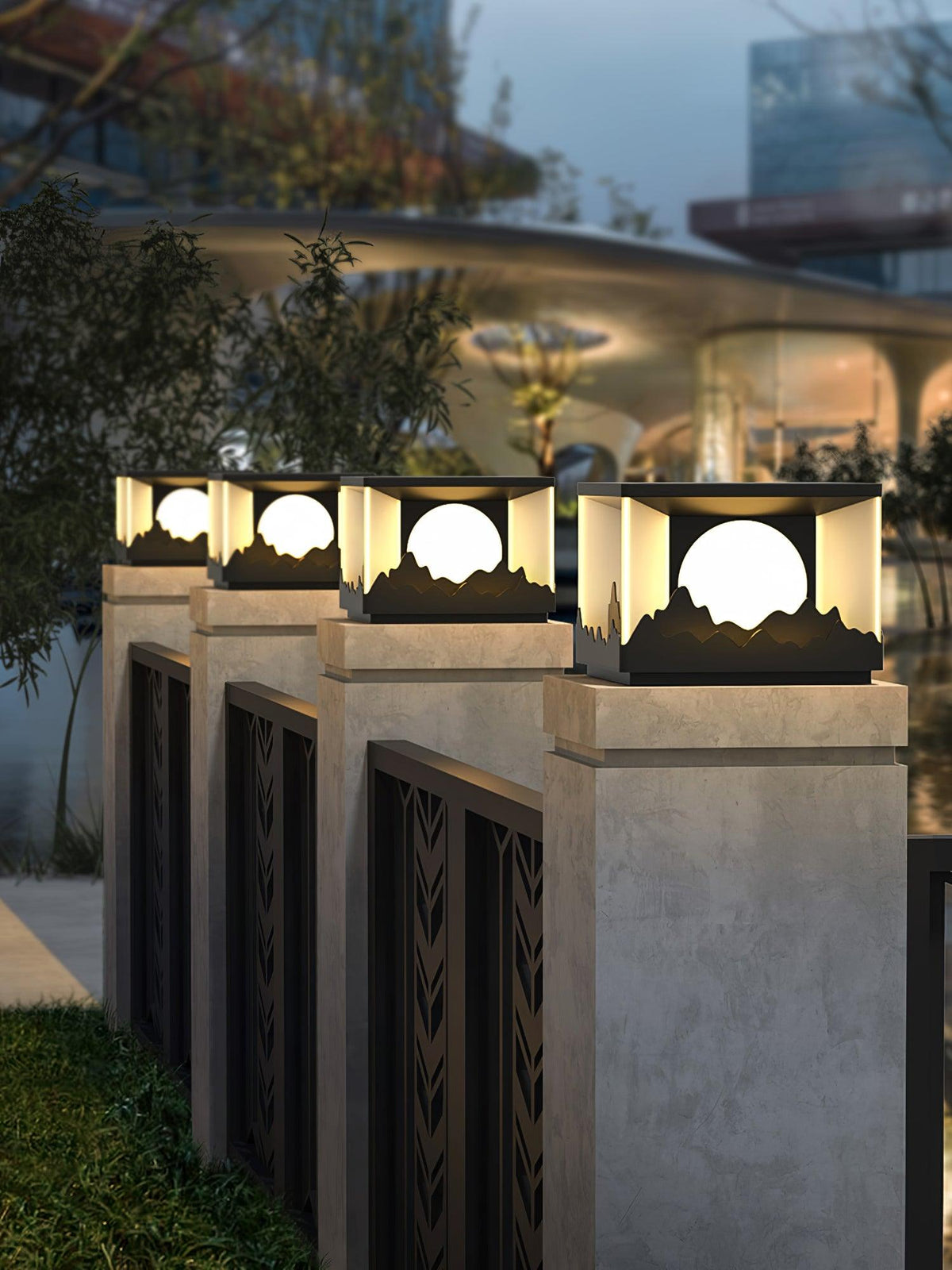 Sunrise Garden Outdoor LED Post Light in Black Stainless Steel