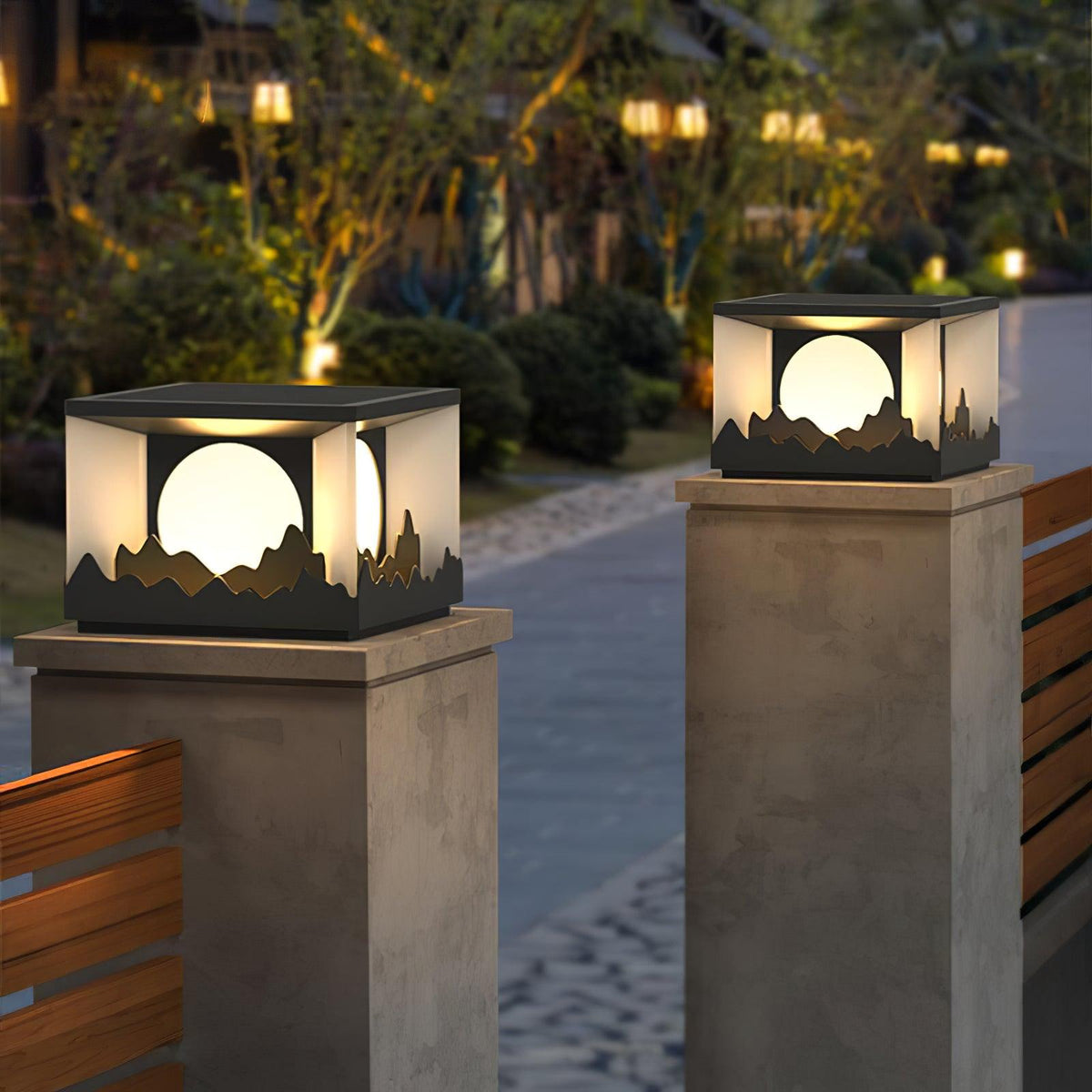 Sunrise Garden Outdoor LED Post Light in Black Stainless Steel