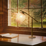 Suzhu Zen Table Lamp — Handwoven Bamboo & Marble Ambient Light