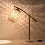 Suzhu Zen Table Lamp — Handwoven Bamboo & Marble Ambient Light