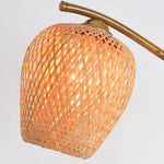 Suzhu Zen Table Lamp — Handwoven Bamboo & Marble Ambient Light