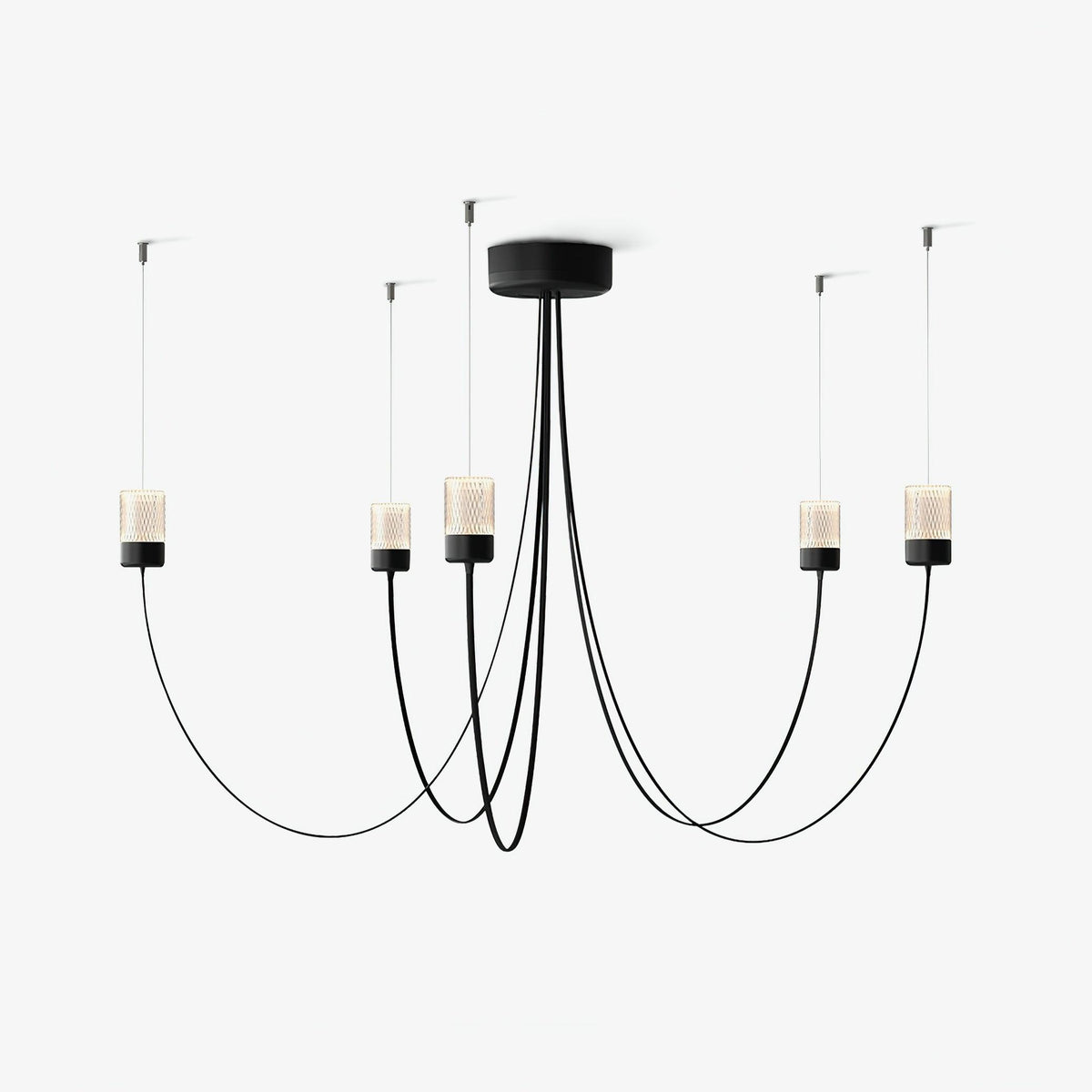 Swaying Modern Glass Pendant Chandelier for Dining Room and Living Room
