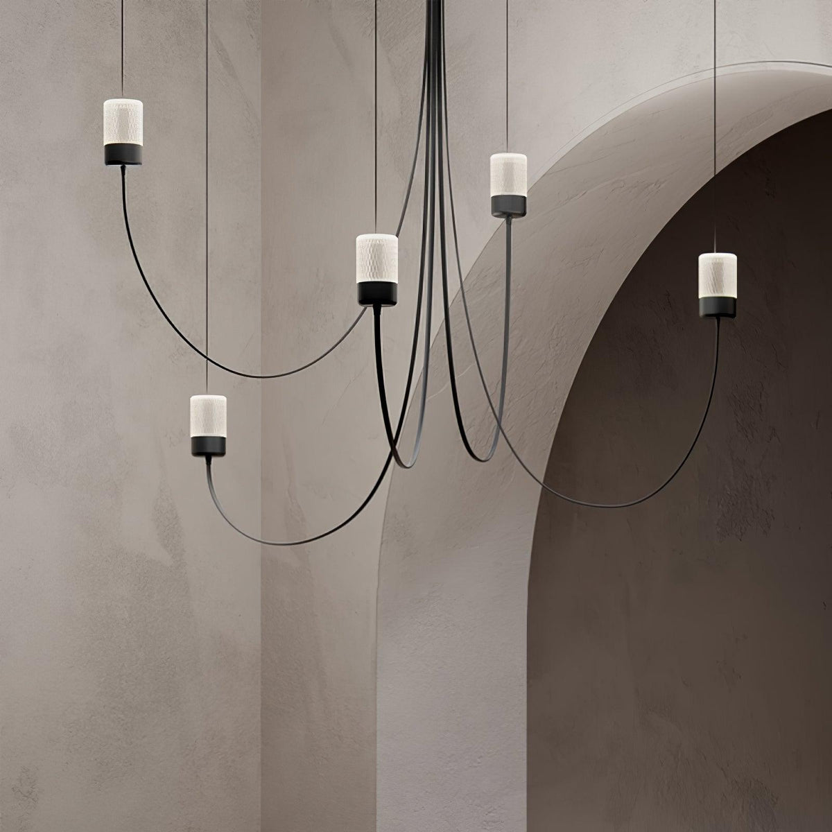 Swaying Modern Glass Pendant Chandelier for Dining Room and Living Room