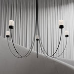 Swaying Modern Glass Pendant Chandelier for Dining Room and Living Room