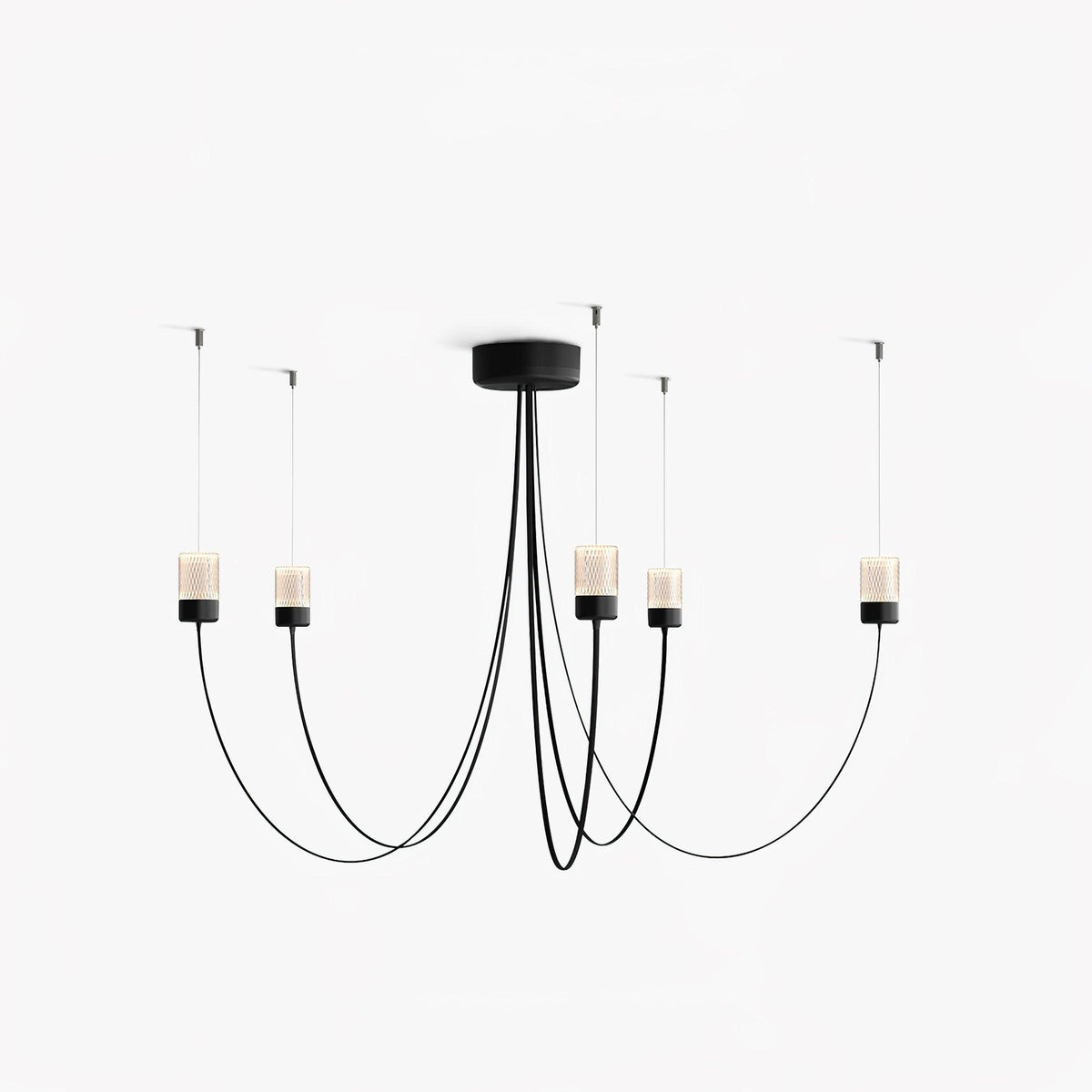 Swaying Modern Glass Pendant Chandelier for Dining Room and Living Room