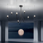 Swaying Modern Glass Pendant Chandelier for Dining Room and Living Room