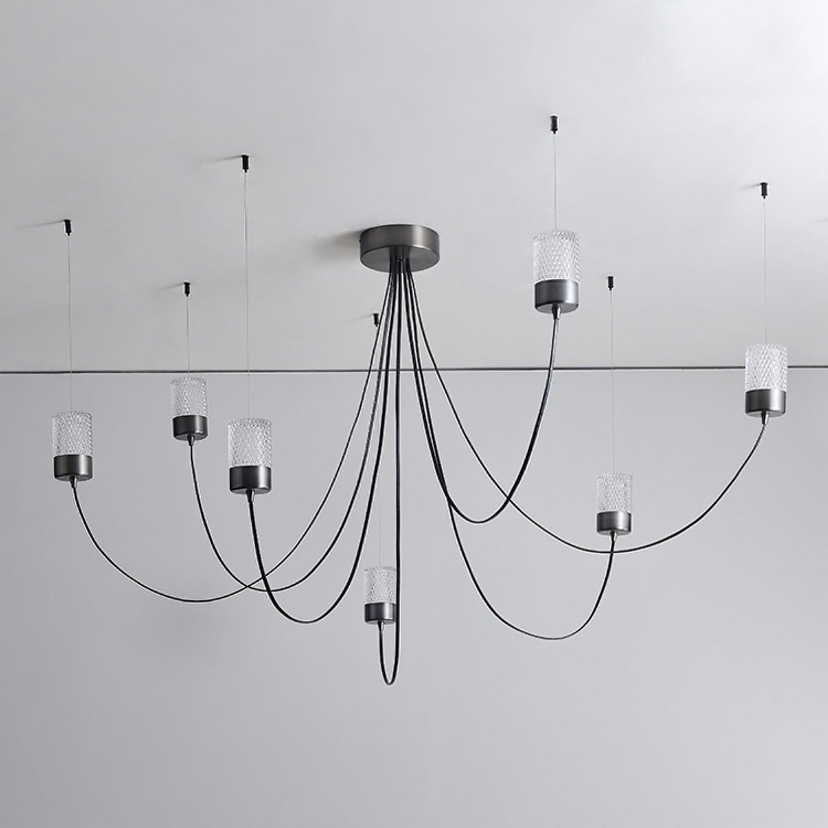 Swaying Modern Glass Pendant Chandelier for Dining Room and Living Room