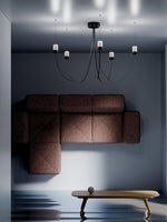 Swaying Modern Glass Pendant Chandelier for Dining Room and Living Room