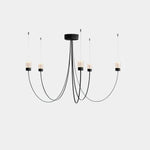 Swaying Modern Glass Pendant Chandelier for Dining Room and Living Room