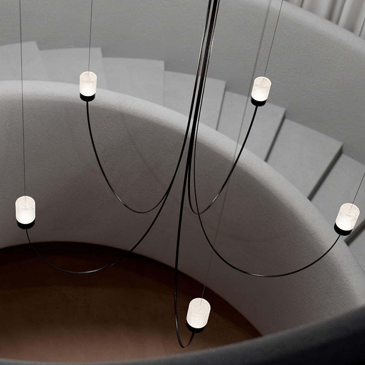 Swaying Modern Glass Pendant Chandelier for Dining Room and Living Room