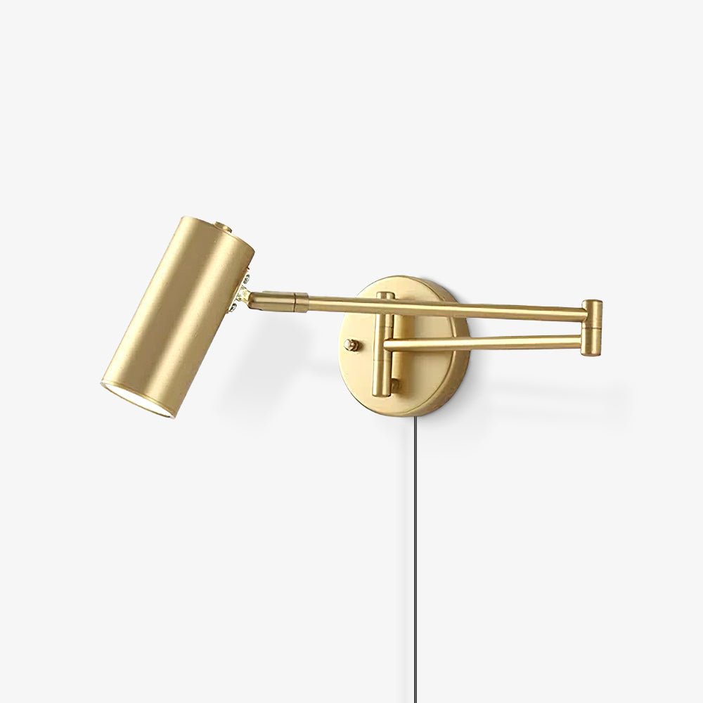 Swing Arm Plug-In Wall Sconce with Integrated LED – Modern Adjustable Reading Light