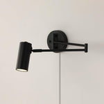 Swing Arm Plug-In Wall Sconce with Integrated LED – Modern Adjustable Reading Light