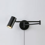 Swing Arm Plug-In Wall Sconce with Integrated LED – Modern Adjustable Reading Light