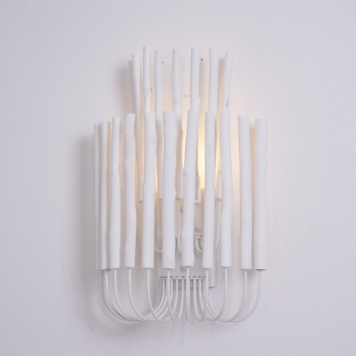 Swinton Sculptural Wooden Wall Sconce with Curved Iron Arm