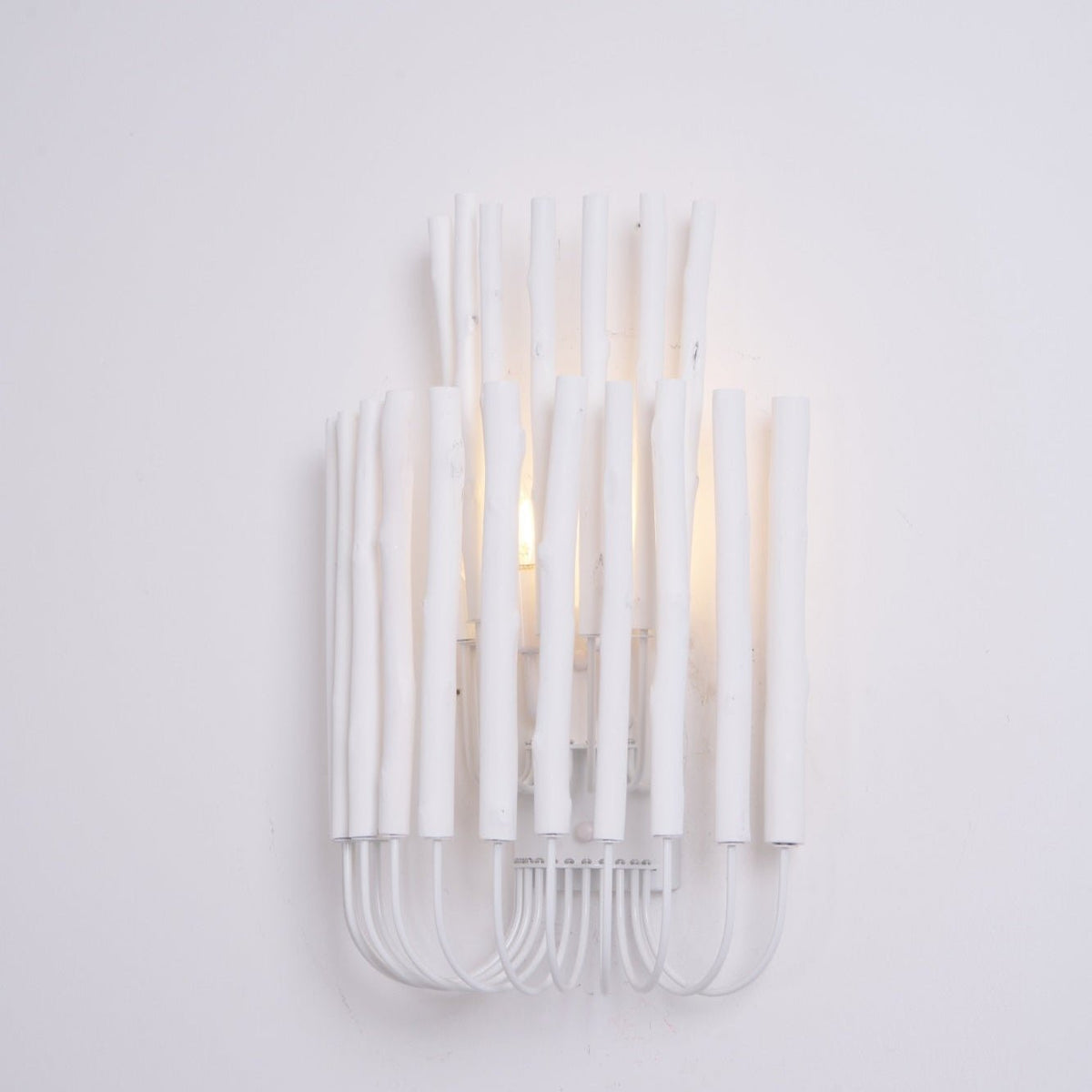 Swinton Sculptural Wooden Wall Sconce with Curved Iron Arm