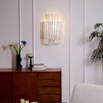 Swinton Sculptural Wooden Wall Sconce with Curved Iron Arm