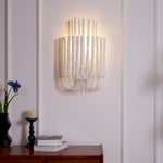 Swinton Sculptural Wooden Wall Sconce with Curved Iron Arm