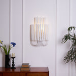 Swinton Sculptural Wooden Wall Sconce with Curved Iron Arm