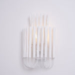 Swinton Sculptural Wooden Wall Sconce with Curved Iron Arm