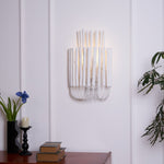 Swinton Sculptural Wooden Wall Sconce with Curved Iron Arm