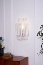 Swinton Sculptural Wooden Wall Sconce with Curved Iron Arm