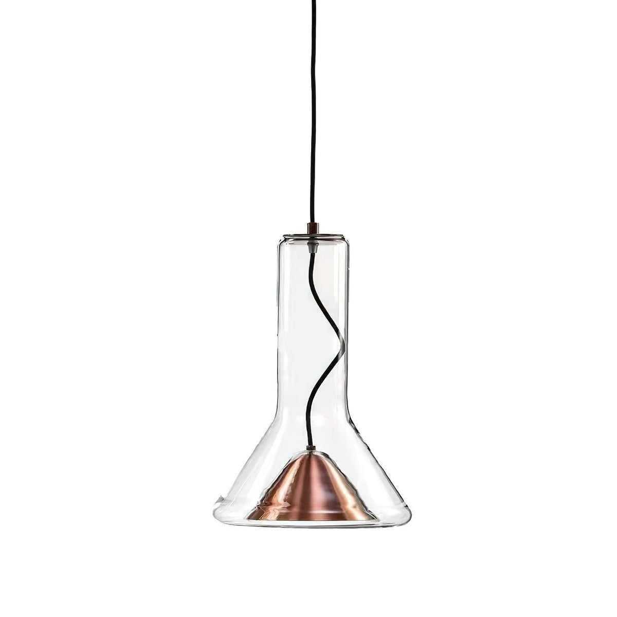 Swirl Glass Pendant Light – Modern Smoke Gray LED Chandelier for Dining Room and Entryway
