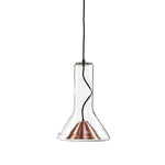 Swirl Glass Pendant Light – Modern Smoke Gray LED Chandelier for Dining Room and Entryway