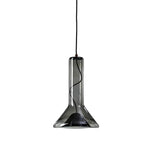 Swirl Glass Pendant Light – Modern Smoke Gray LED Chandelier for Dining Room and Entryway