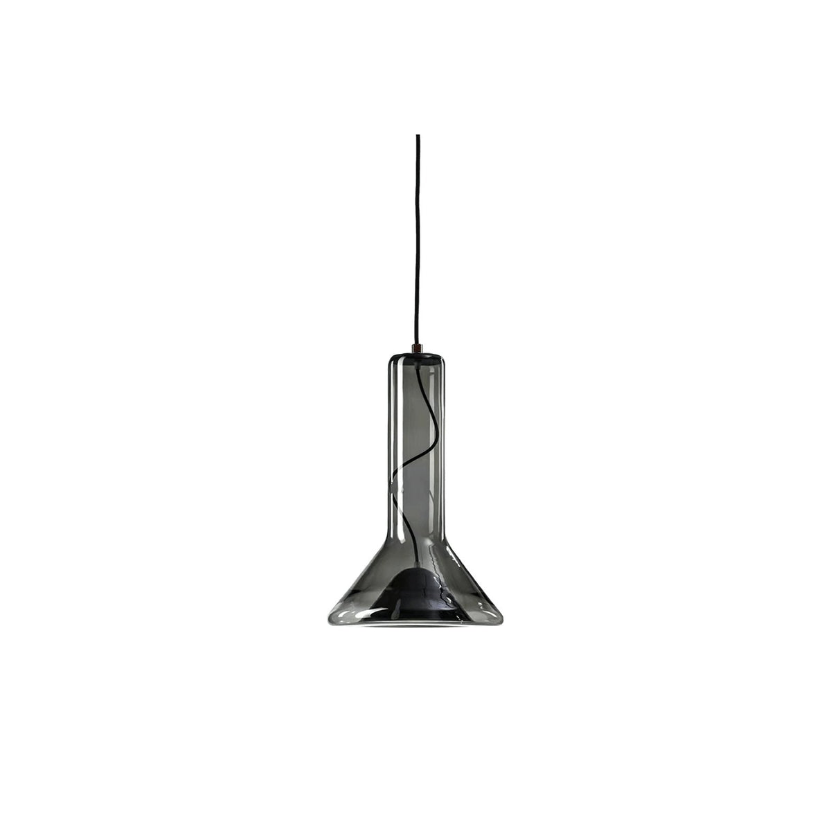 Swirl Glass Pendant Light – Modern Smoke Gray LED Chandelier for Dining Room and Entryway
