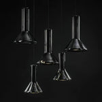 Swirl Glass Pendant Light – Modern Smoke Gray LED Chandelier for Dining Room and Entryway