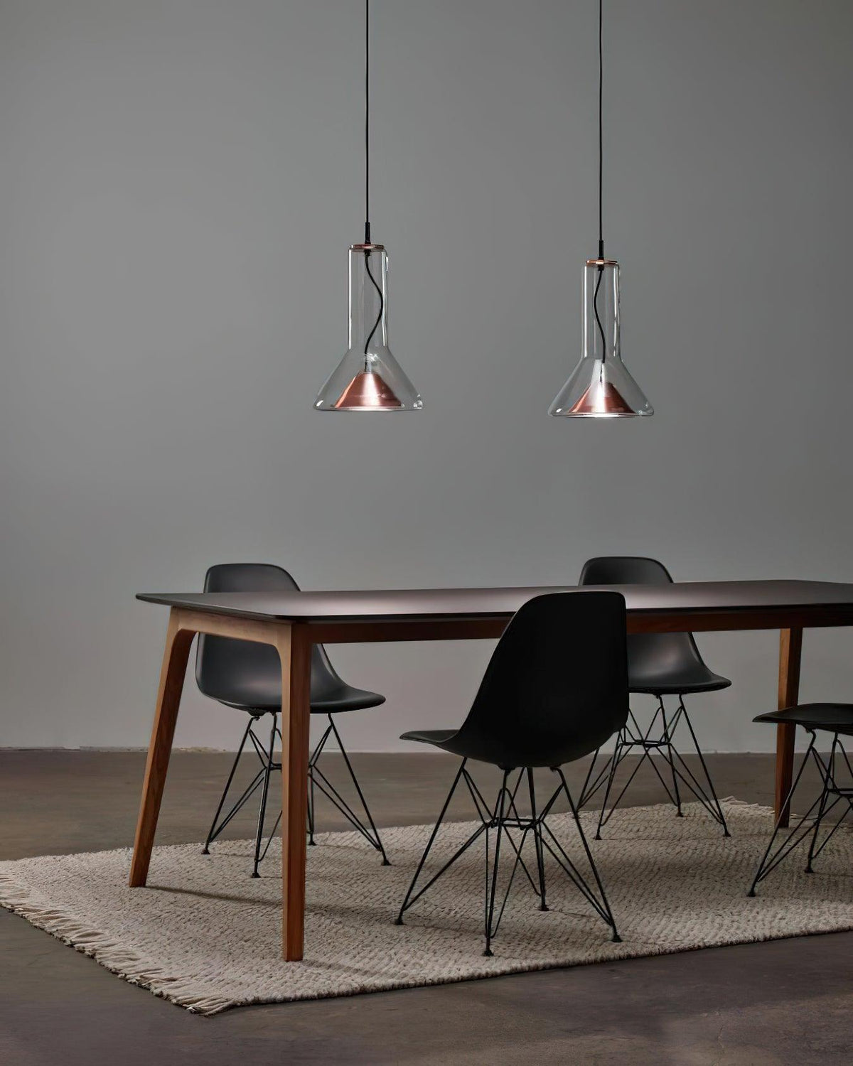 Swirl Glass Pendant Light – Modern Smoke Gray LED Chandelier for Dining Room and Entryway