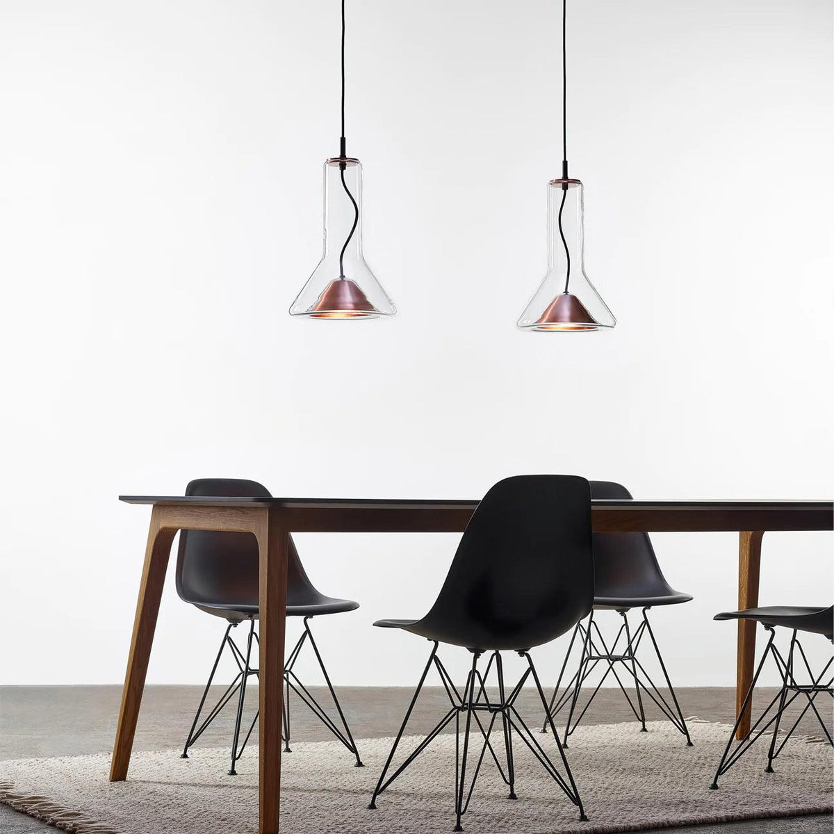 Swirl Glass Pendant Light – Modern Smoke Gray LED Chandelier for Dining Room and Entryway
