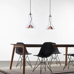 Swirl Glass Pendant Light – Modern Smoke Gray LED Chandelier for Dining Room and Entryway