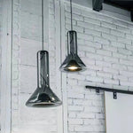 Swirl Glass Pendant Light – Modern Smoke Gray LED Chandelier for Dining Room and Entryway
