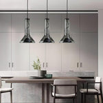 Swirl Glass Pendant Light – Modern Smoke Gray LED Chandelier for Dining Room and Entryway