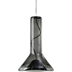 Swirl Glass Pendant Light – Modern Smoke Gray LED Chandelier for Dining Room and Entryway