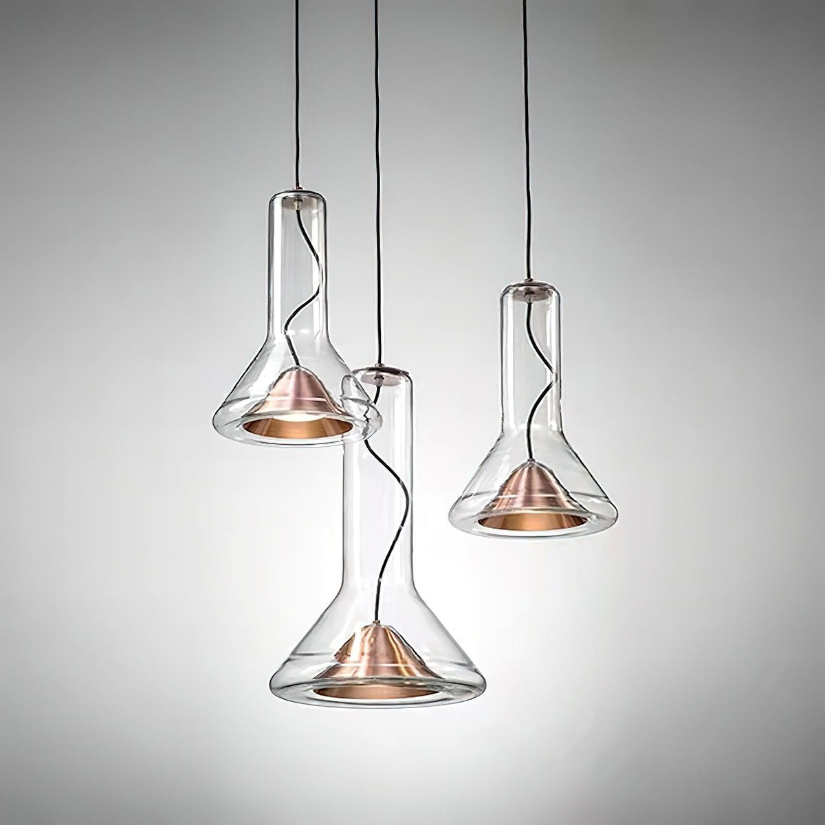 Swirl Glass Pendant Light – Modern Smoke Gray LED Chandelier for Dining Room and Entryway