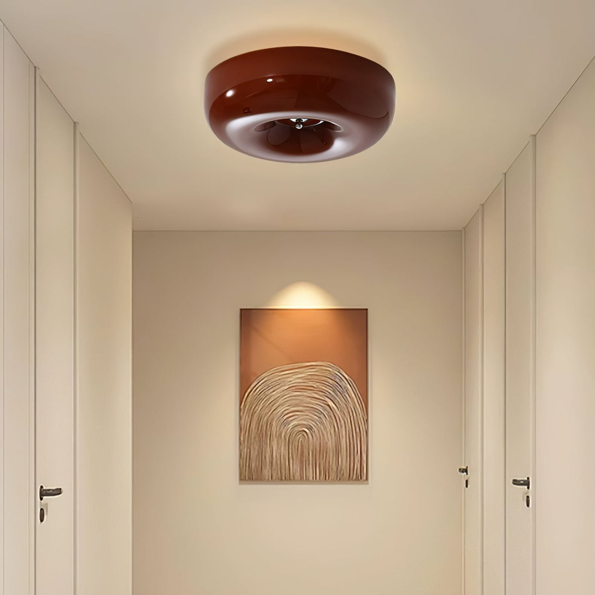 Swirl Glass Flush Mount Ceiling Light, Modern LED Semi-Flush Lamp for Living Room & Bedroom