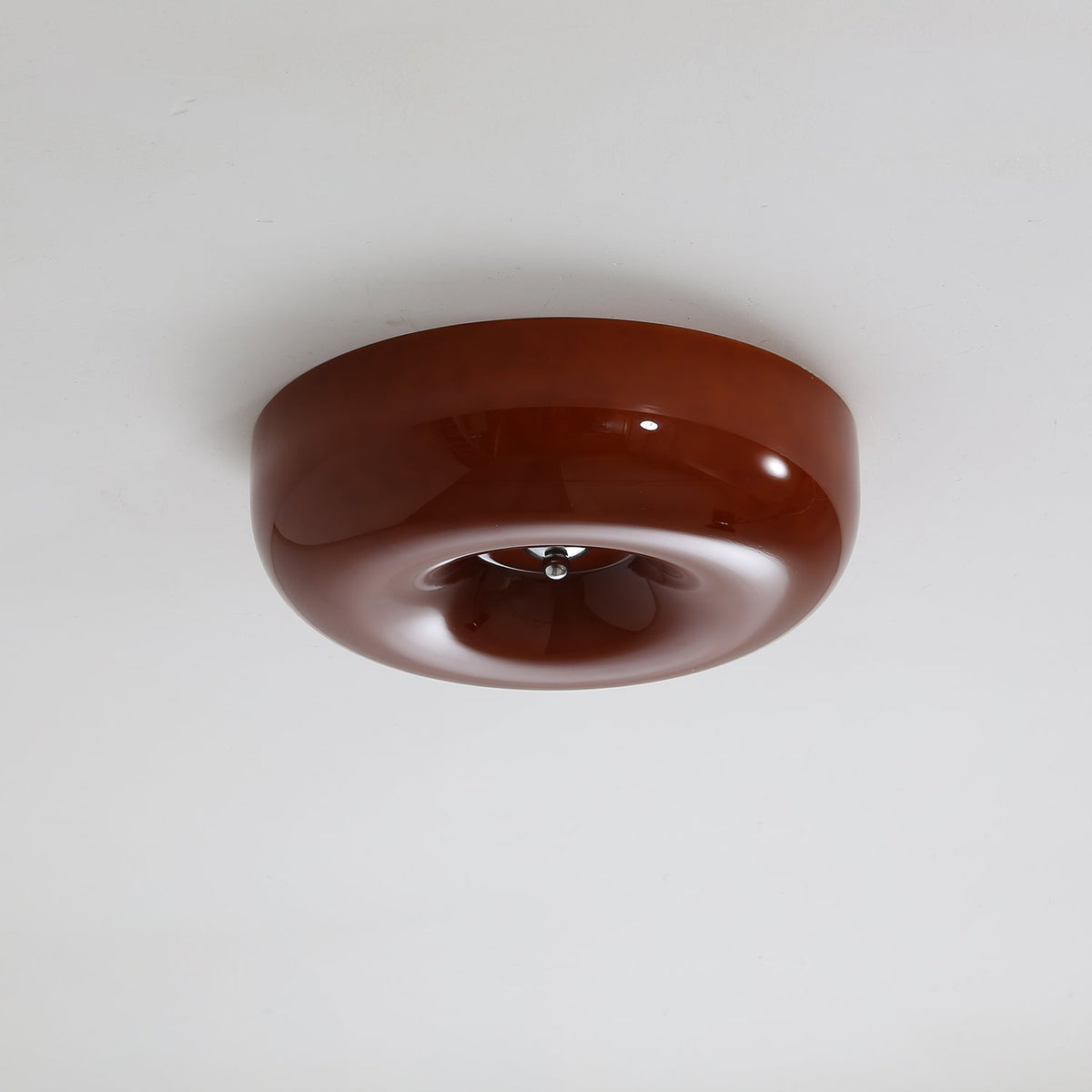 Swirl Glass Flush Mount Ceiling Light, Modern LED Semi-Flush Lamp for Living Room & Bedroom
