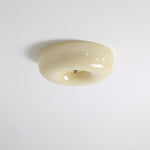 Swirl Glass Flush Mount Ceiling Light, Modern LED Semi-Flush Lamp for Living Room & Bedroom