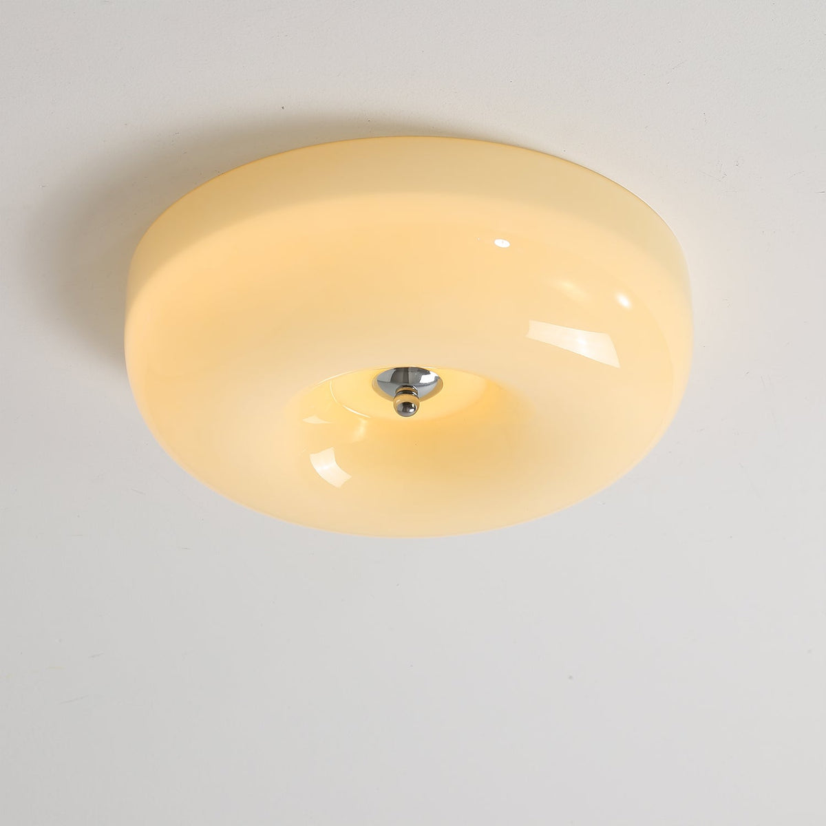 Swirl Glass Flush Mount Ceiling Light, Modern LED Semi-Flush Lamp for Living Room & Bedroom