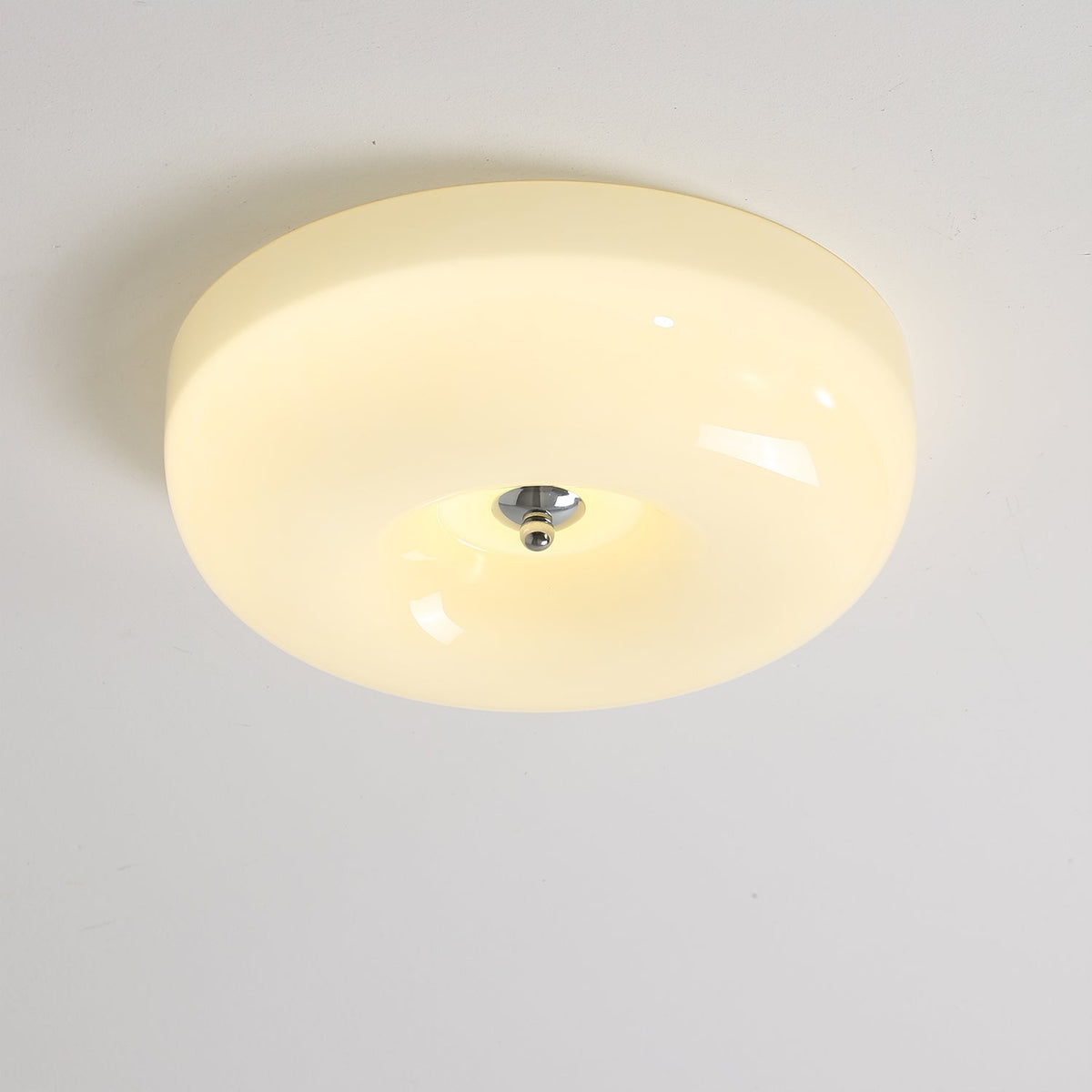 Swirl Glass Flush Mount Ceiling Light, Modern LED Semi-Flush Lamp for Living Room & Bedroom