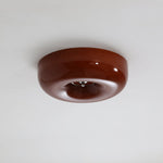 Swirl Glass Flush Mount Ceiling Light, Modern LED Semi-Flush Lamp for Living Room & Bedroom