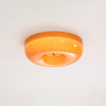 Swirl Glass Flush Mount Ceiling Light, Modern LED Semi-Flush Lamp for Living Room & Bedroom